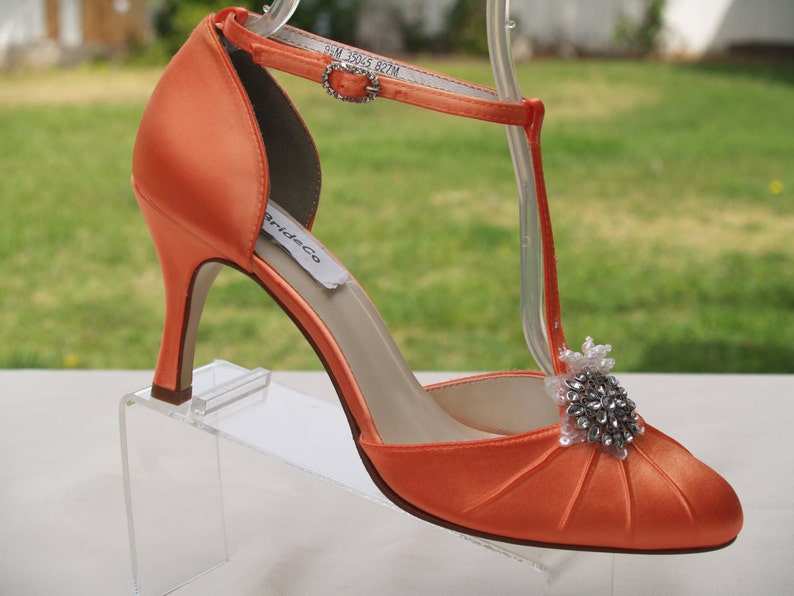 orange black heels