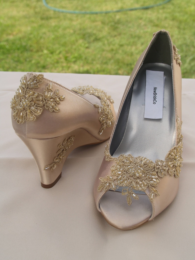 ivory satin wedges