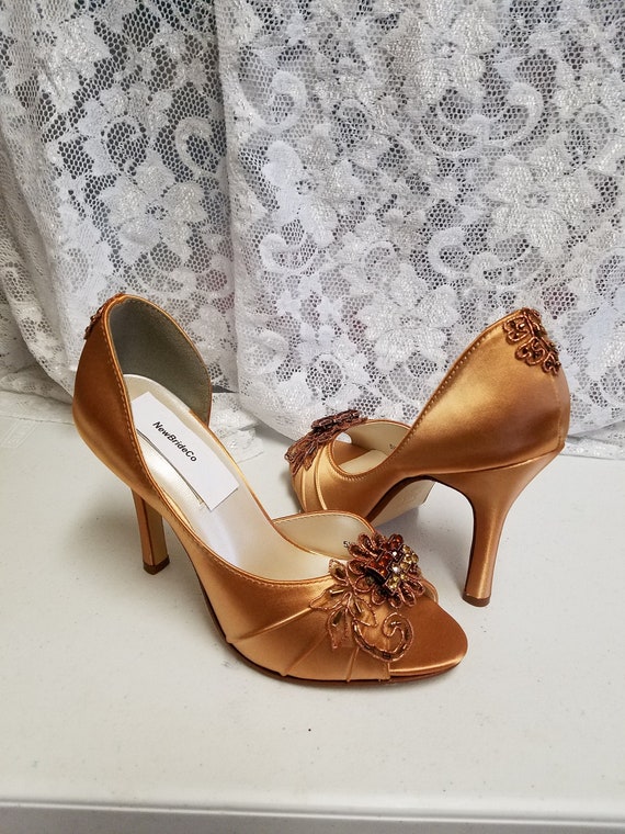 bronze heels for wedding