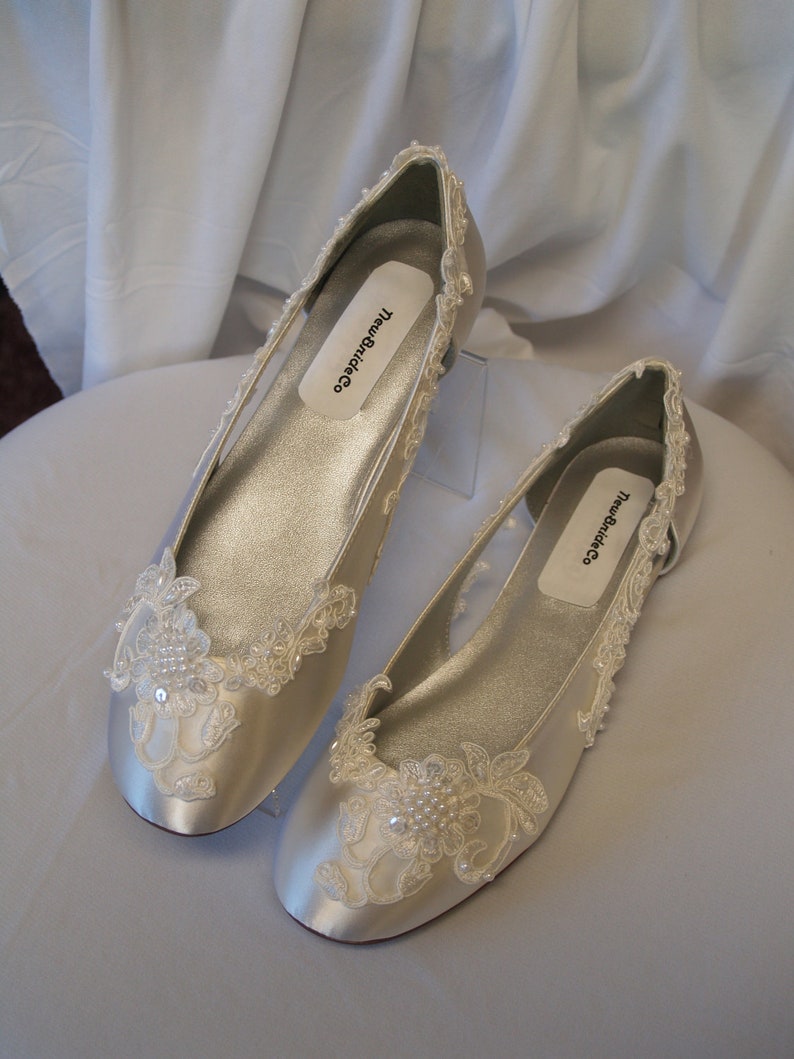 off white lace flats