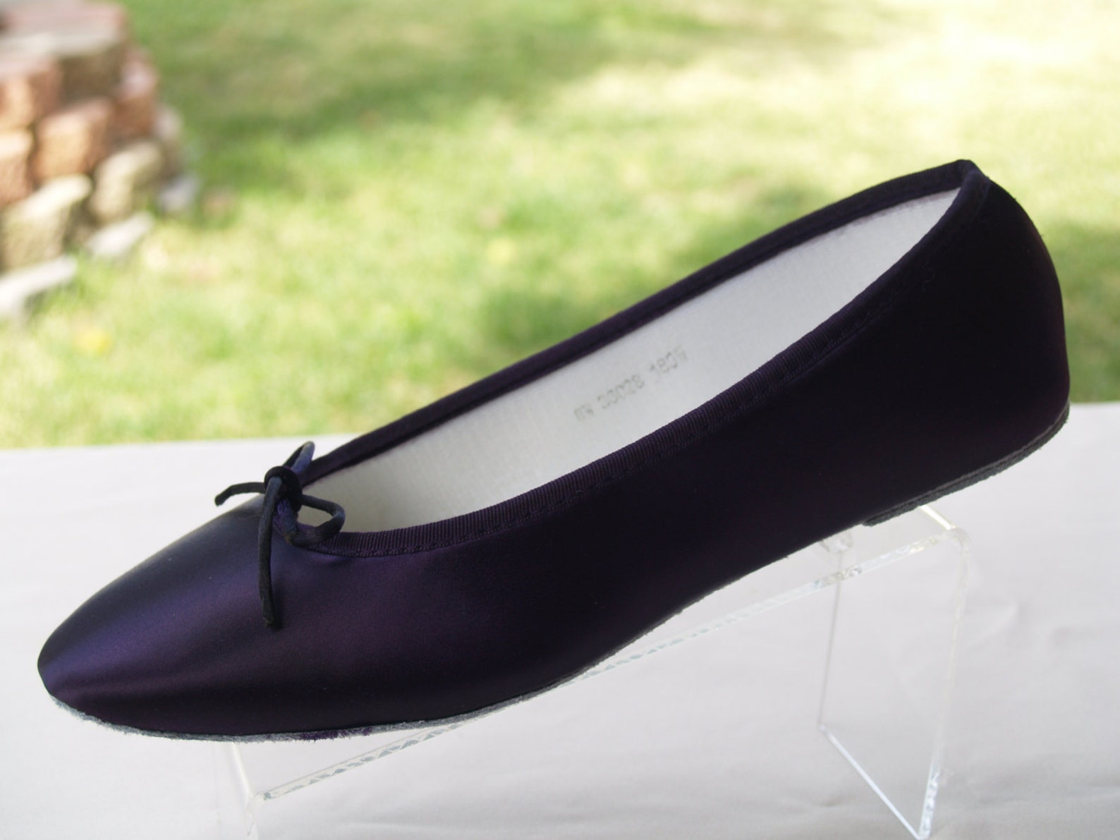 wedding dark eggplant shoes satin ballet style flat slipper, wedding shoes, bridesmaids, special occasion, comfort