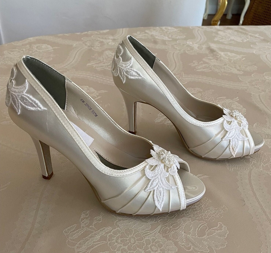 Scarpe Spuntate Francesine Aperte Scarpe Da Sposa Con Tacco Alto