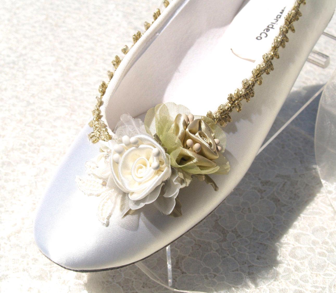 Ivory Celadon Green Bridal Flats Satin Shoes,Celadon green Bridal Flat shoes, Wedding Off White shoes Green Flowers, Lace Up style Slipper