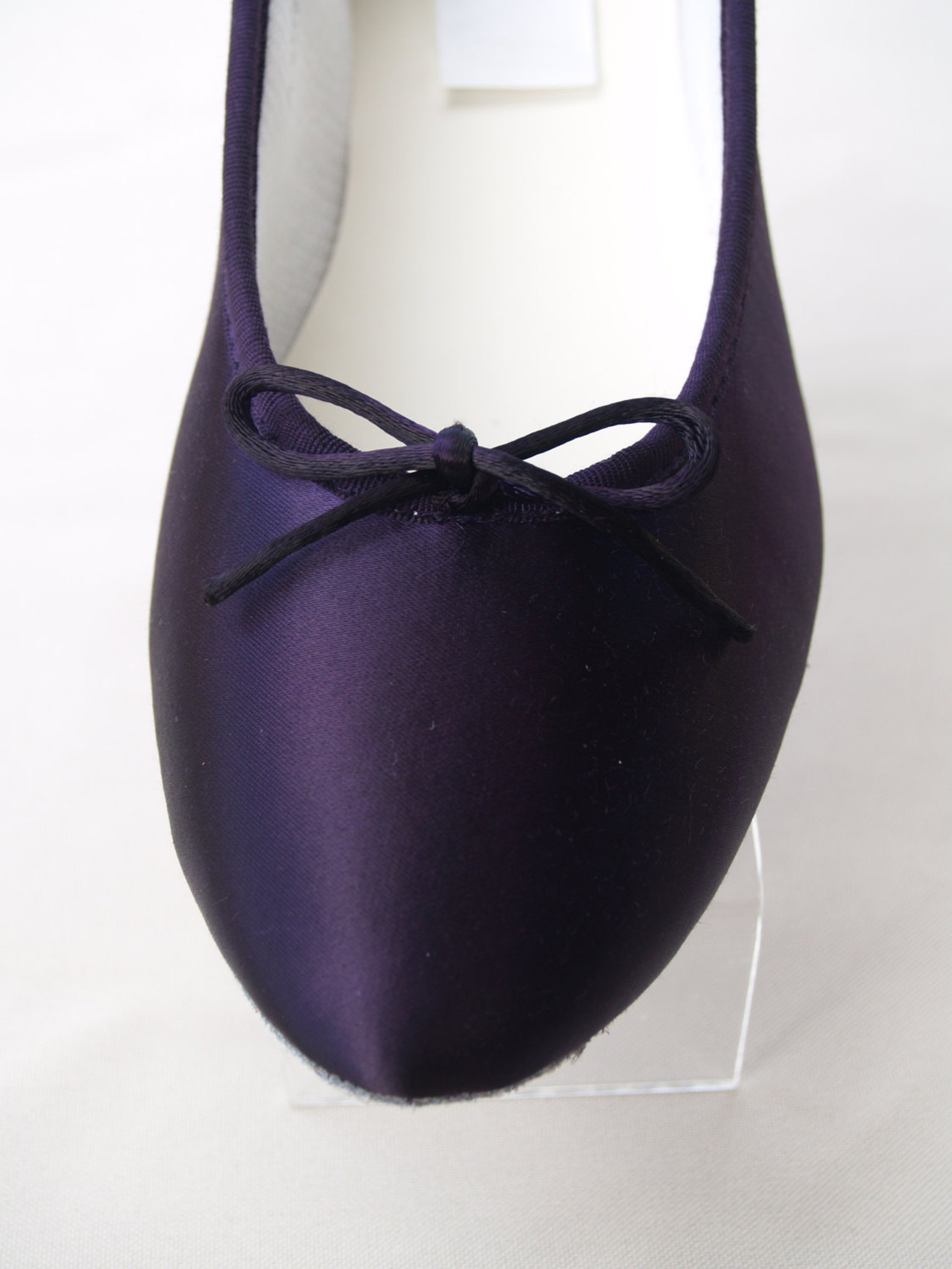 wedding dark eggplant shoes satin ballet style flat slipper, wedding shoes, bridesmaids, special occasion, comfort