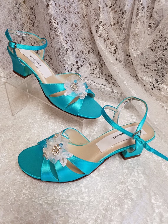 blue low heel