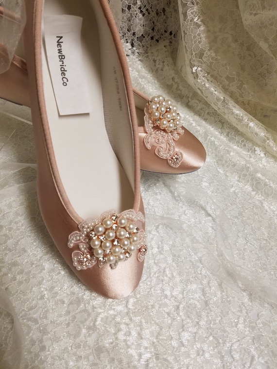 rose gold satin shoes
