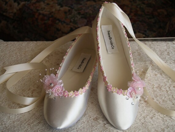 Pink bridal flats store