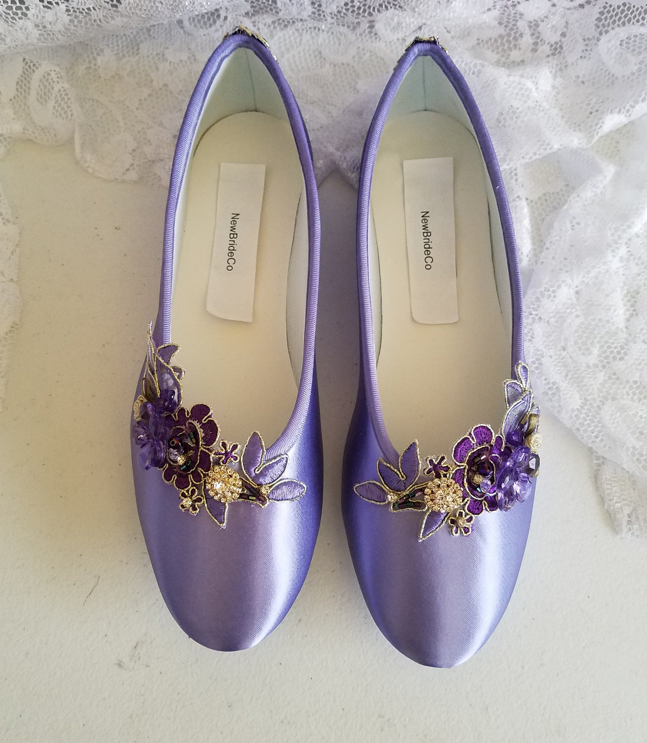 Flat purple shoes for wedding sale