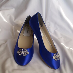 Wedding Flat Royal Blue Shoes With Brooch Royal Blue Plus 200 - Etsy