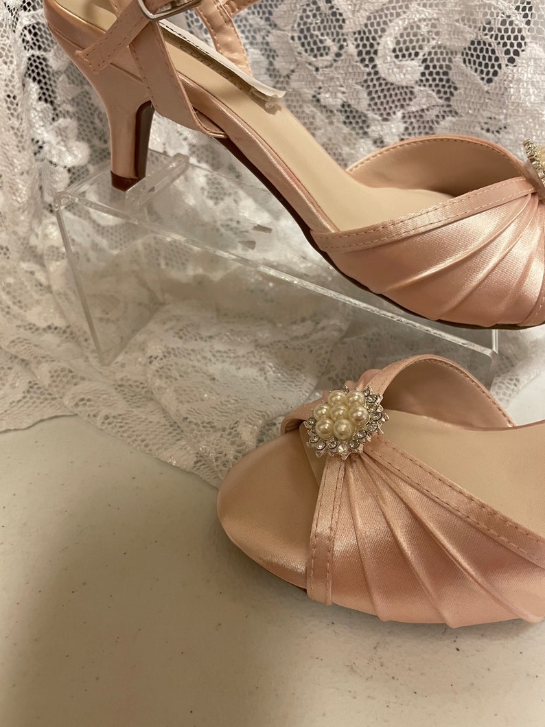 blush mid heel shoes