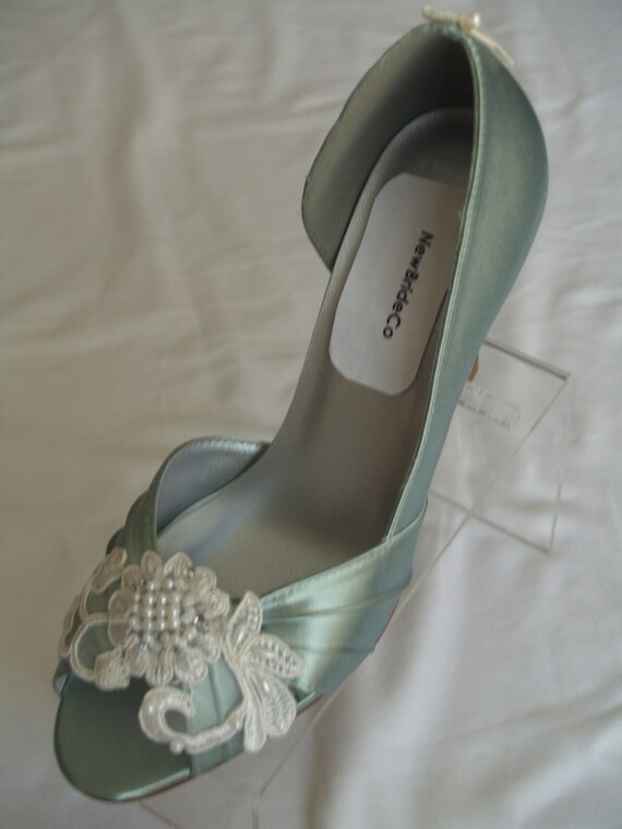 Sage green wedding deals shoes