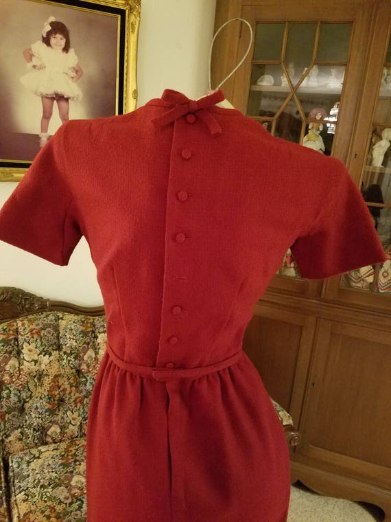 Rare Vintage 1962 Red Dress - image 8