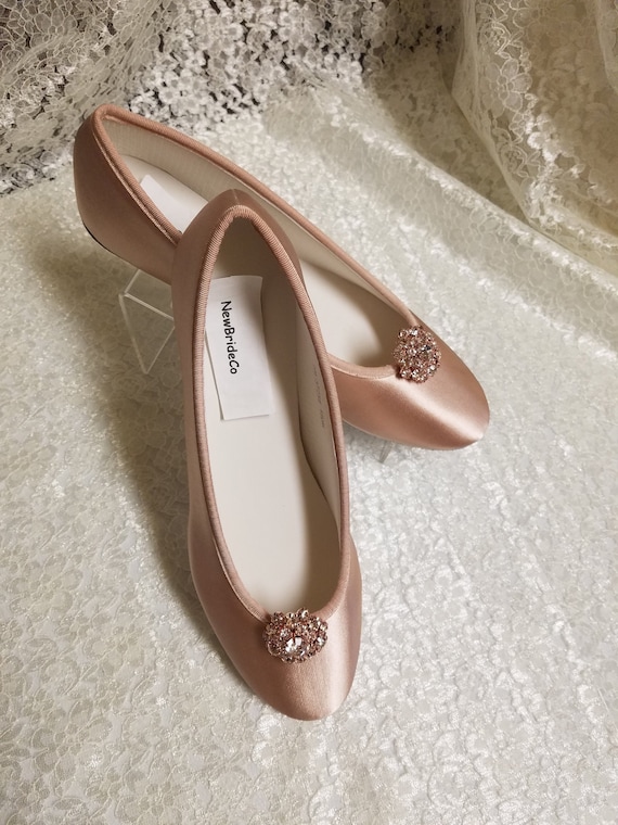 rose gold flat shoes wedding