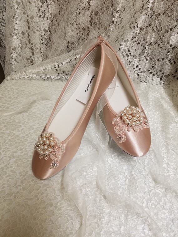 rose gold ballerina shoes