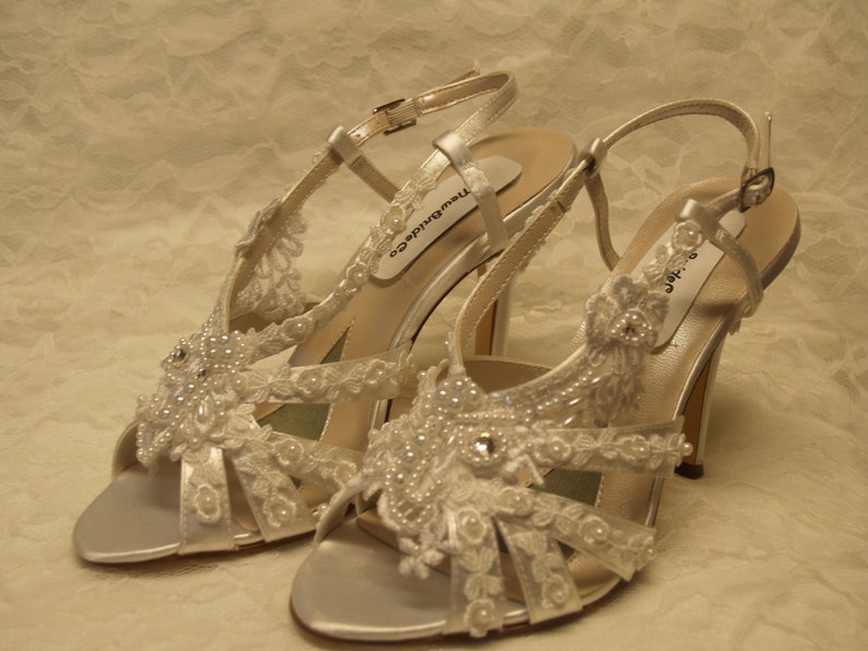 Victorian Wedding Shoes 3.5'' heels Diamond White | Etsy