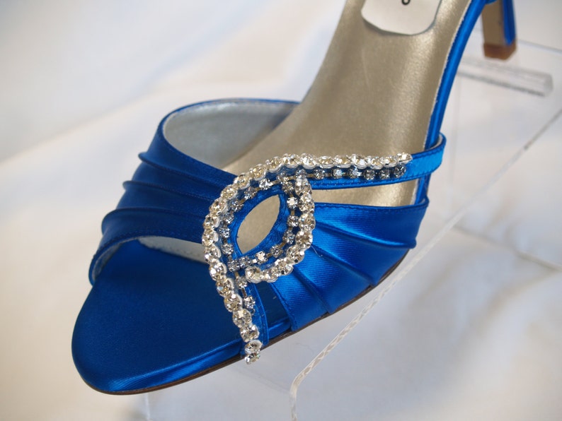 royal blue open toe shoes