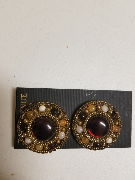 90s earrings copper tones, 90s earrings purple gl… - image 9