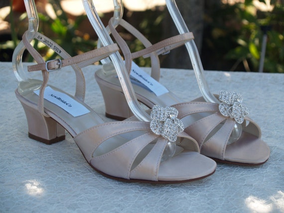 low heel open toe wedding shoes