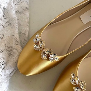 Shoes Harvest Gold Mustard color Very low heels shoes 1/2" heel Satin Shoe, Champagne Flats Minimalist almost flat 1/2 inch heel Satin Shoe