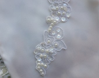 Small Bridal Money Bag Satin pouch for brides necessities adorned with beaded appliqué, money dance, card holder, purse