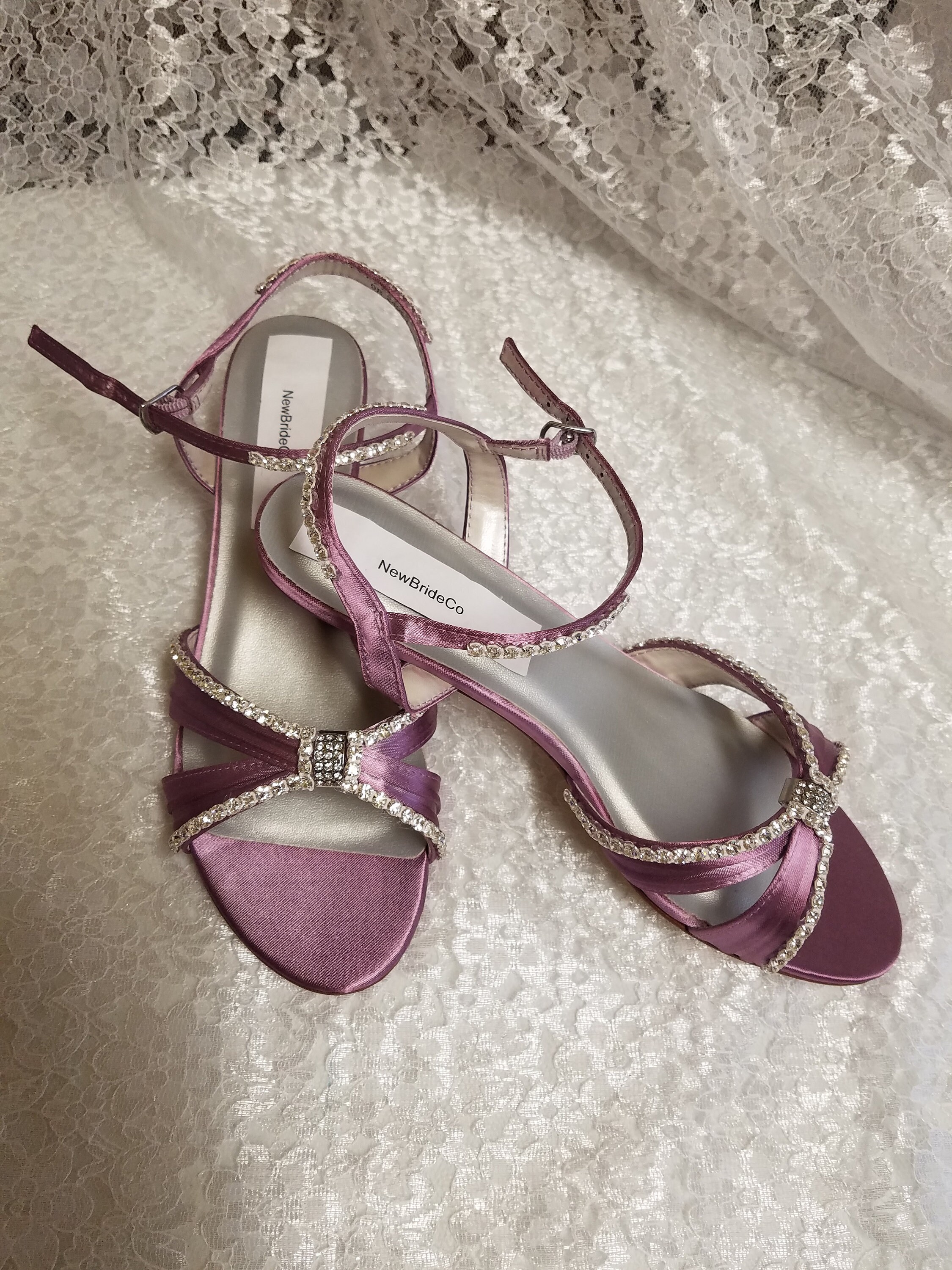 low heel bling shoes