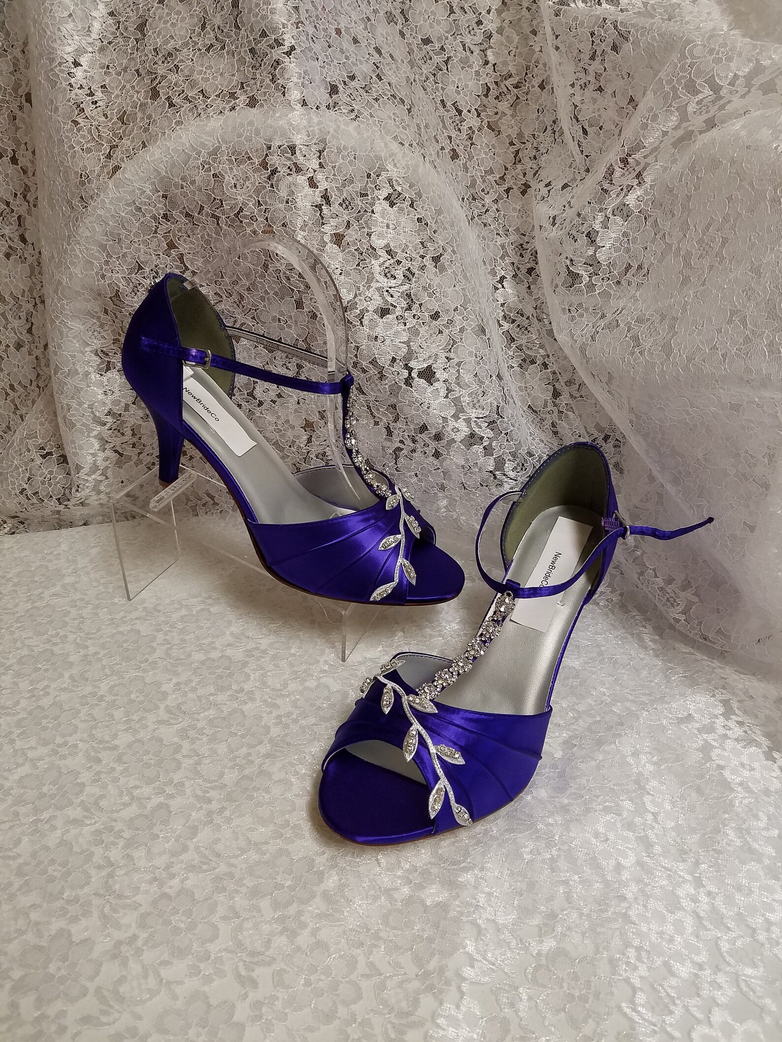 Royal Purple Heels or Royal Blue with Silver Swarovski Etsy