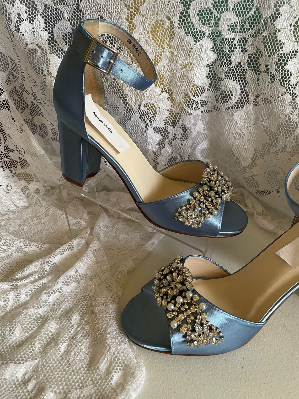 dusty blue heels wedding