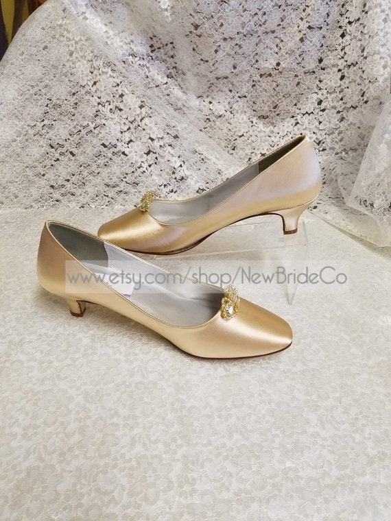 Champagne Pump Shoesgolden Anniversary Shoeschampagne Low Etsy