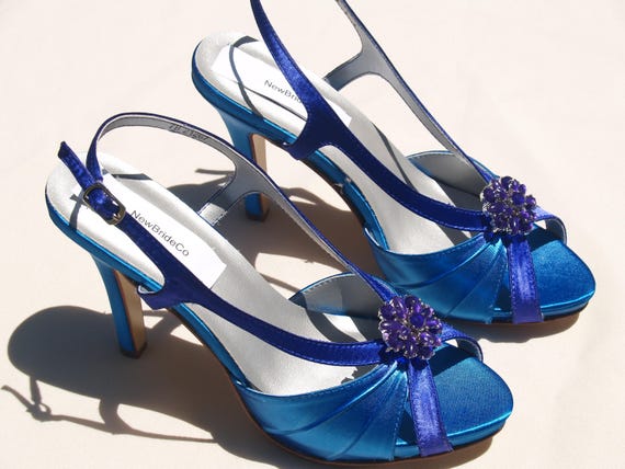 blue and purple heels