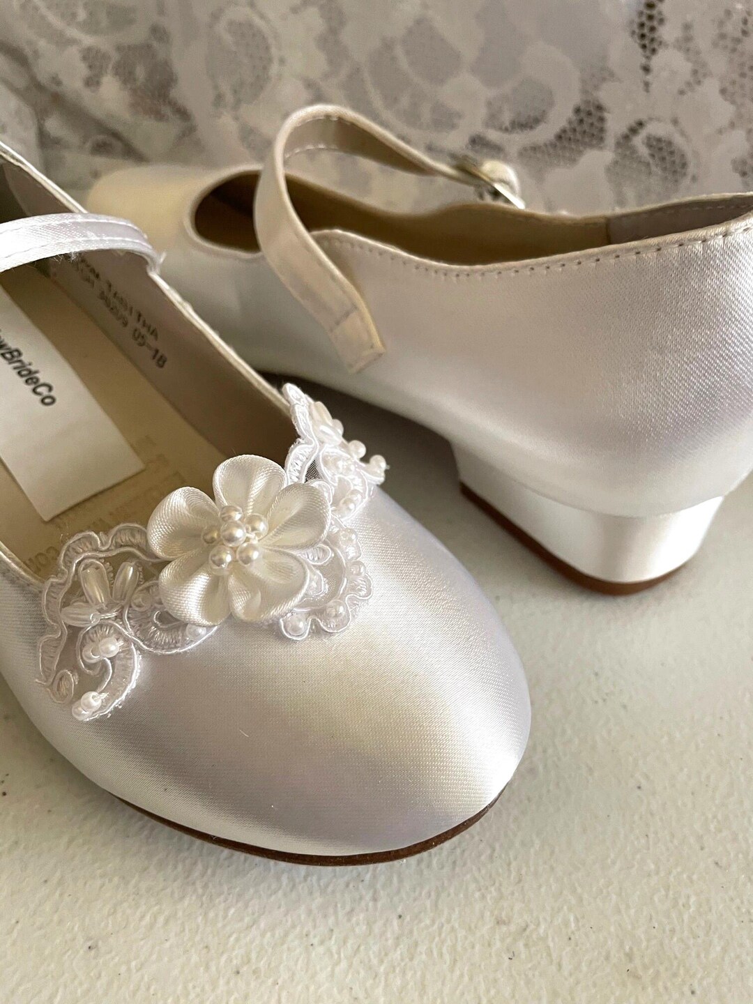 Communion Shoes Flowers Girl Shoes Ballet Flats Ivory Flower Girl