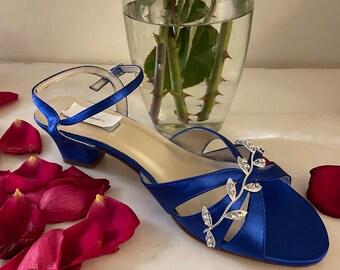 Buy Royal Blue Low Heel Shoes M W Width Dyed to Colors, Short