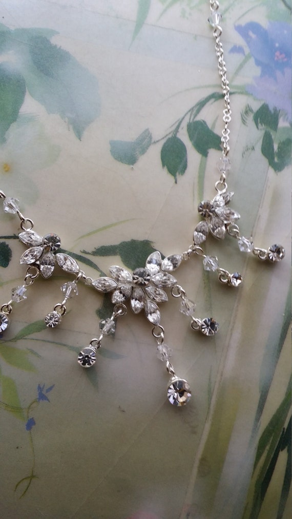 BRIDAL Necklace, Wedding jewelry,  Wedding Crysta… - image 2