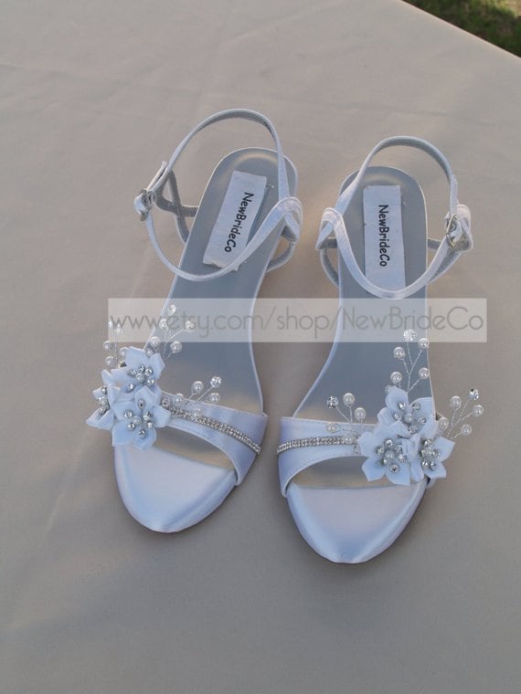 low wedge bridal shoes