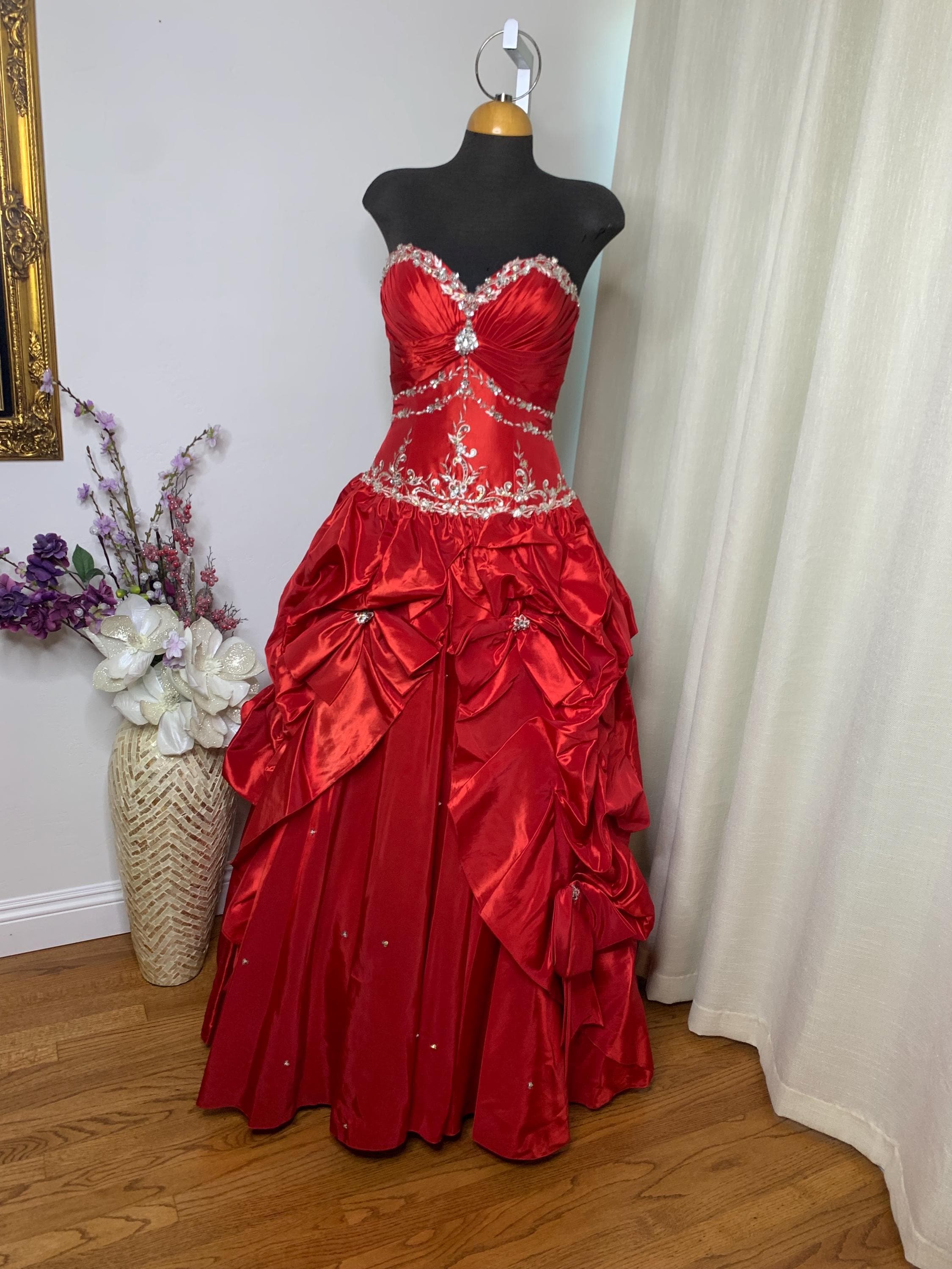 Dark Red 2000s Prom Dress
