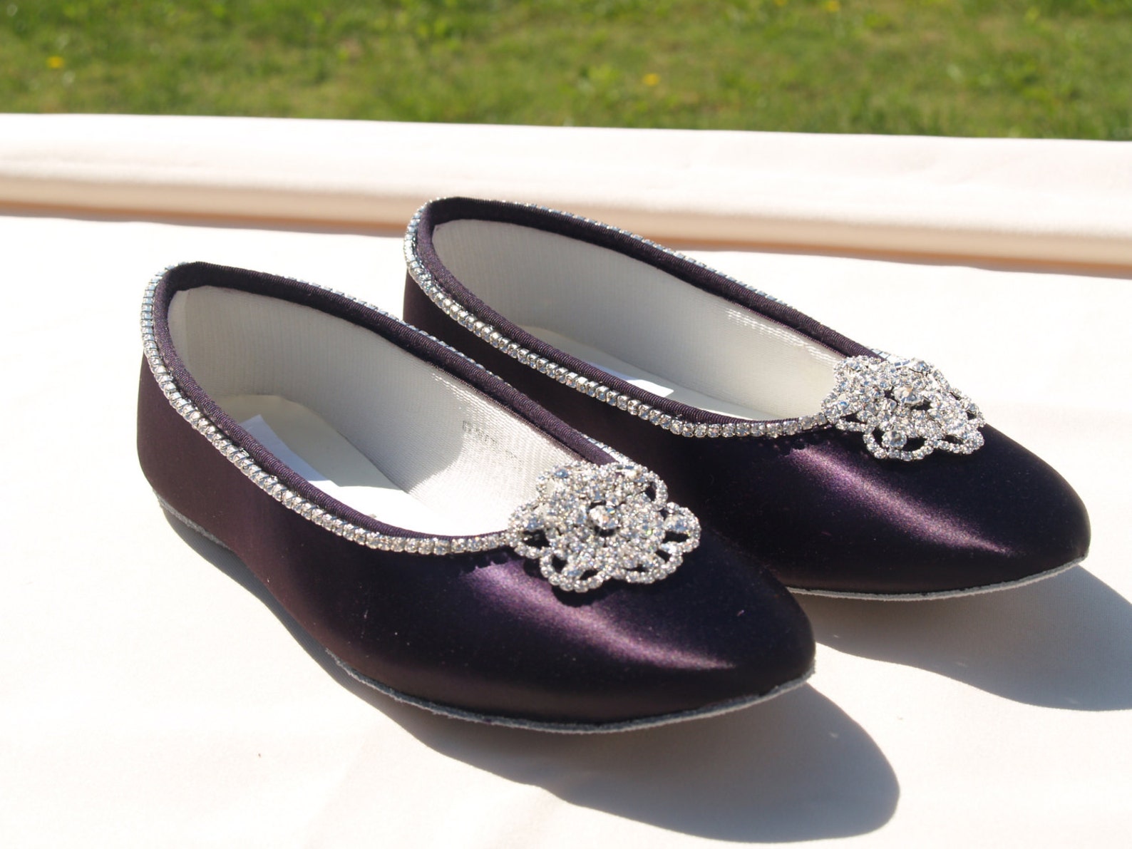 bling wedding shoes, purple flats, 15+ colors shoes satin ballet style flat slipper, wedding shoes, bridesmaids, special occasio