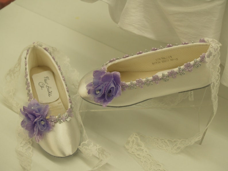 Wedding Shoes Flower Girls Ballet Style Slippers Ivory With Etsy