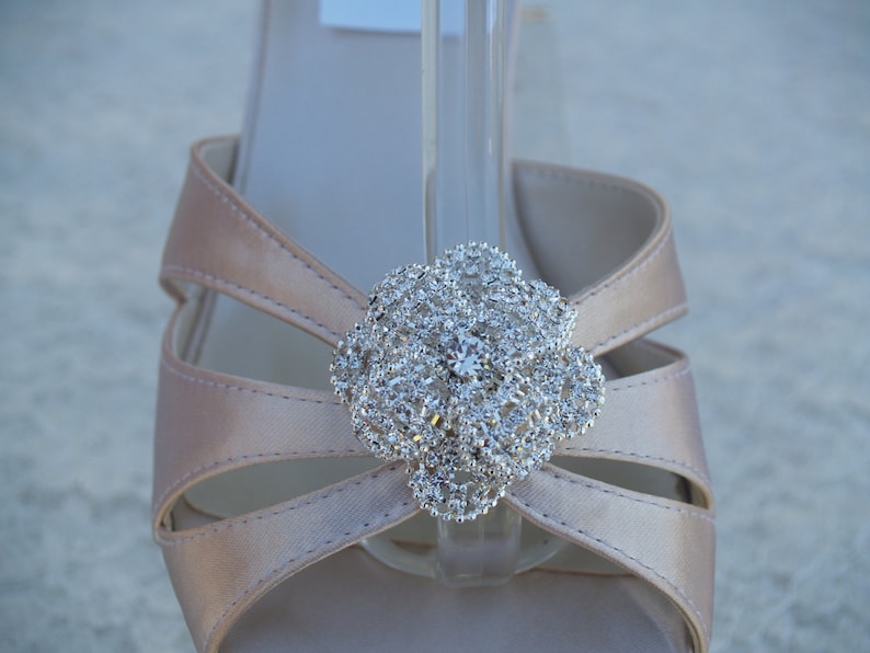 wedding shoes low heel champagne