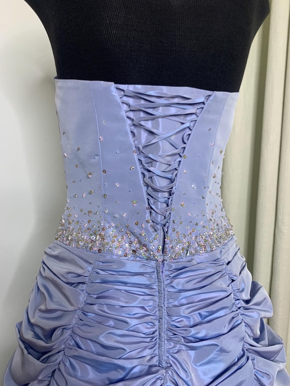 beaded periwinkle prom dress Sherri Hill Floral Beaded Lace-up Back Prom Dress 57670 main image 1