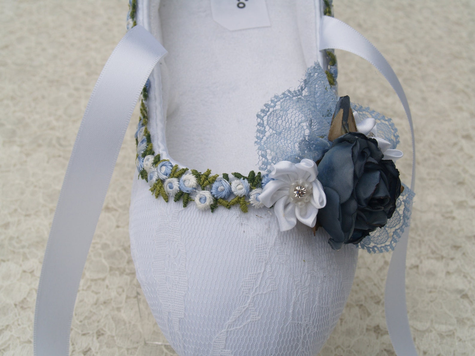 white blue bridal flats, vegan shoes trimmed blue, something blue flat shoes,off white ivory white,ballet style comfort slippers