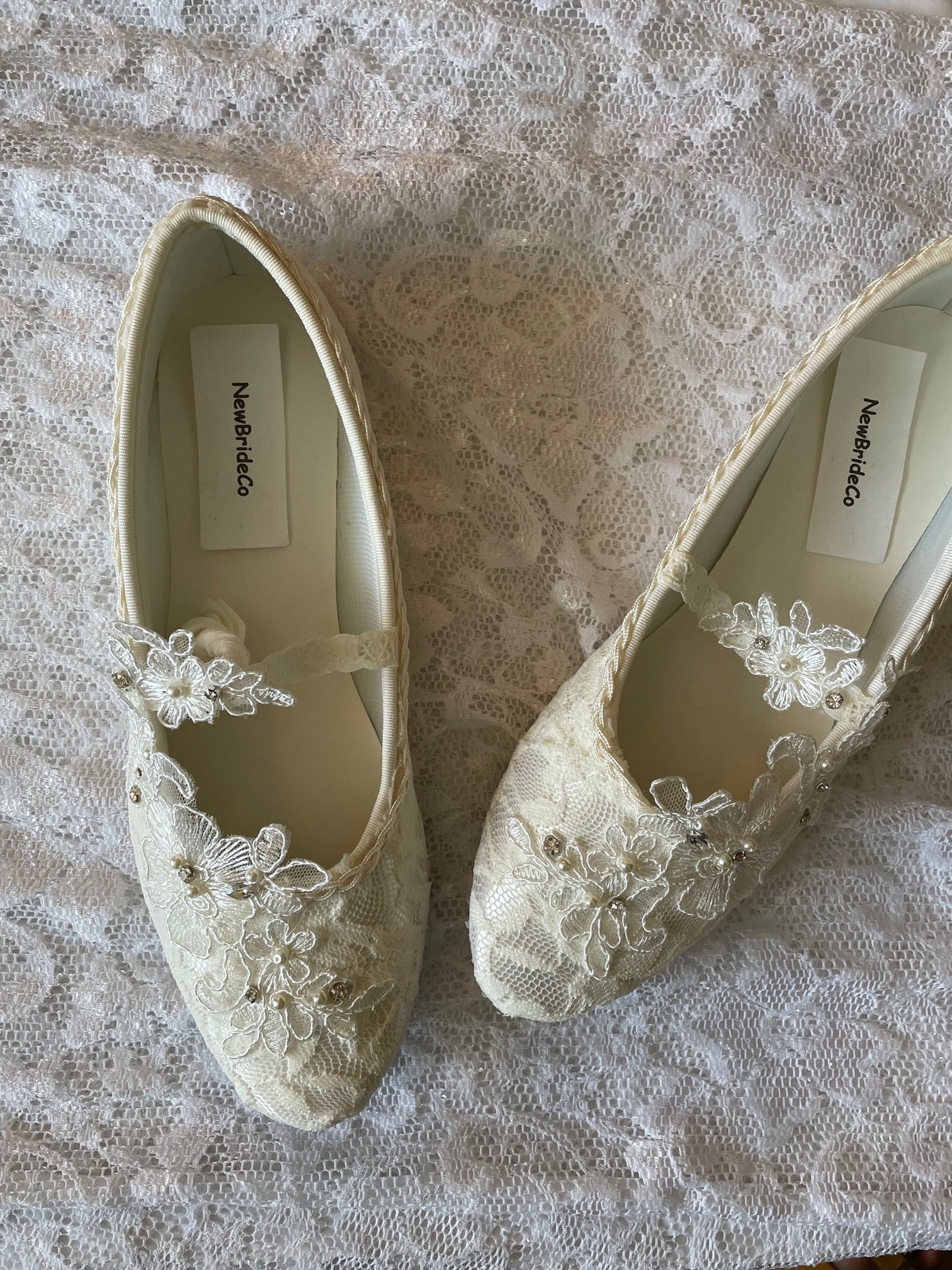 Champagne flat wedding shoes deals