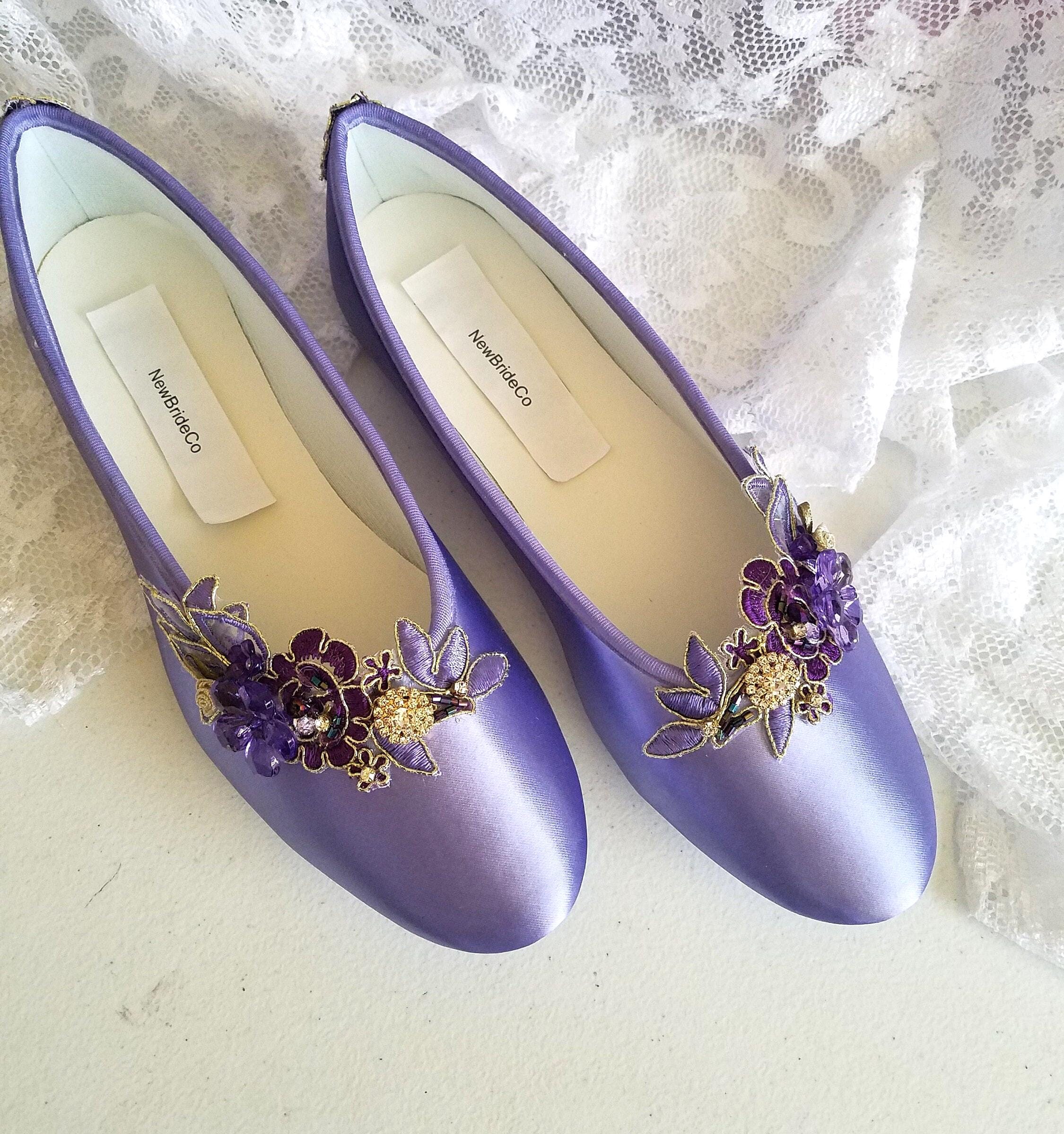 purple dress flats Dakaela Casual Flats Shoes for Women Suede Round Toe Ballet Dress Slip on Loafers Womens Purple 10.5
