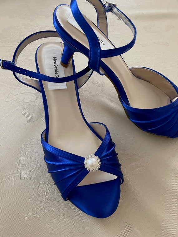 blue and white floral prom dress Blue & White Floral Prom Dress with Lace Sweetheart Neckline & High Slit –  RF067 – Viniodress