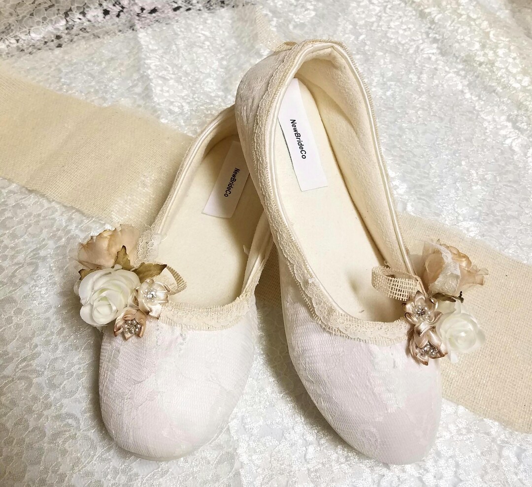 Scarpe basse vegane Whimsical Ivory, stile matrimonio rustico