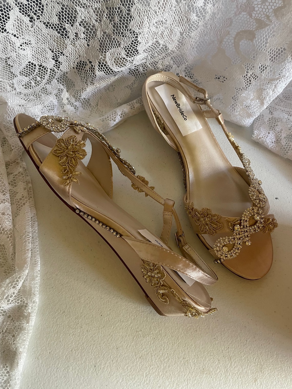 champagne wedge shoes
