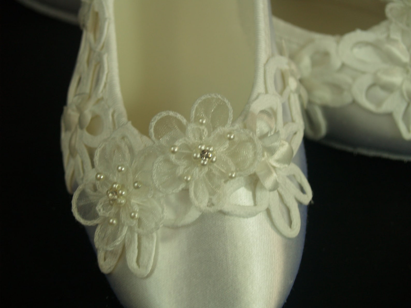 brides wedding flats battenburg lace off white or ivory champagne, ballet style slipper, romantic, satin flats, lace wedding, co