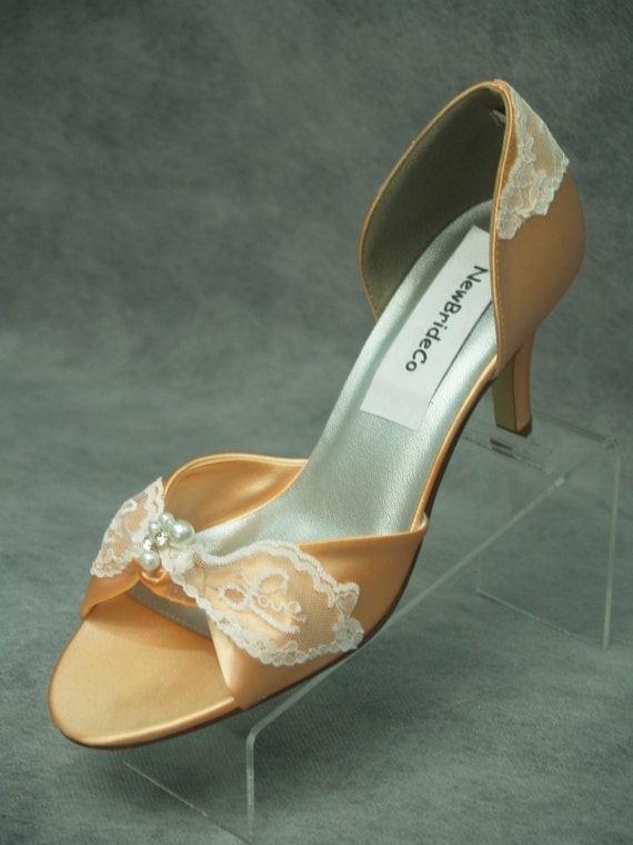 peach bridal shoes