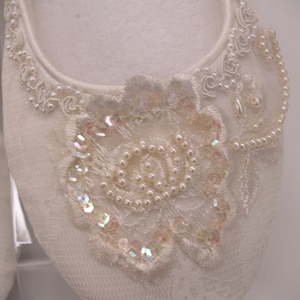 Size 8 Ivory Flats Vegan Super Comfortable ballet style slipper, Wedding Ivory lace covered flat with pearls, sequins and lace, romantic