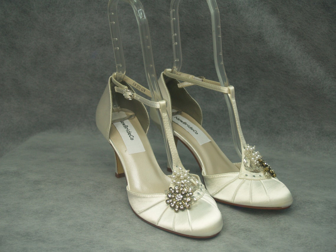 ivory shoes mid heel