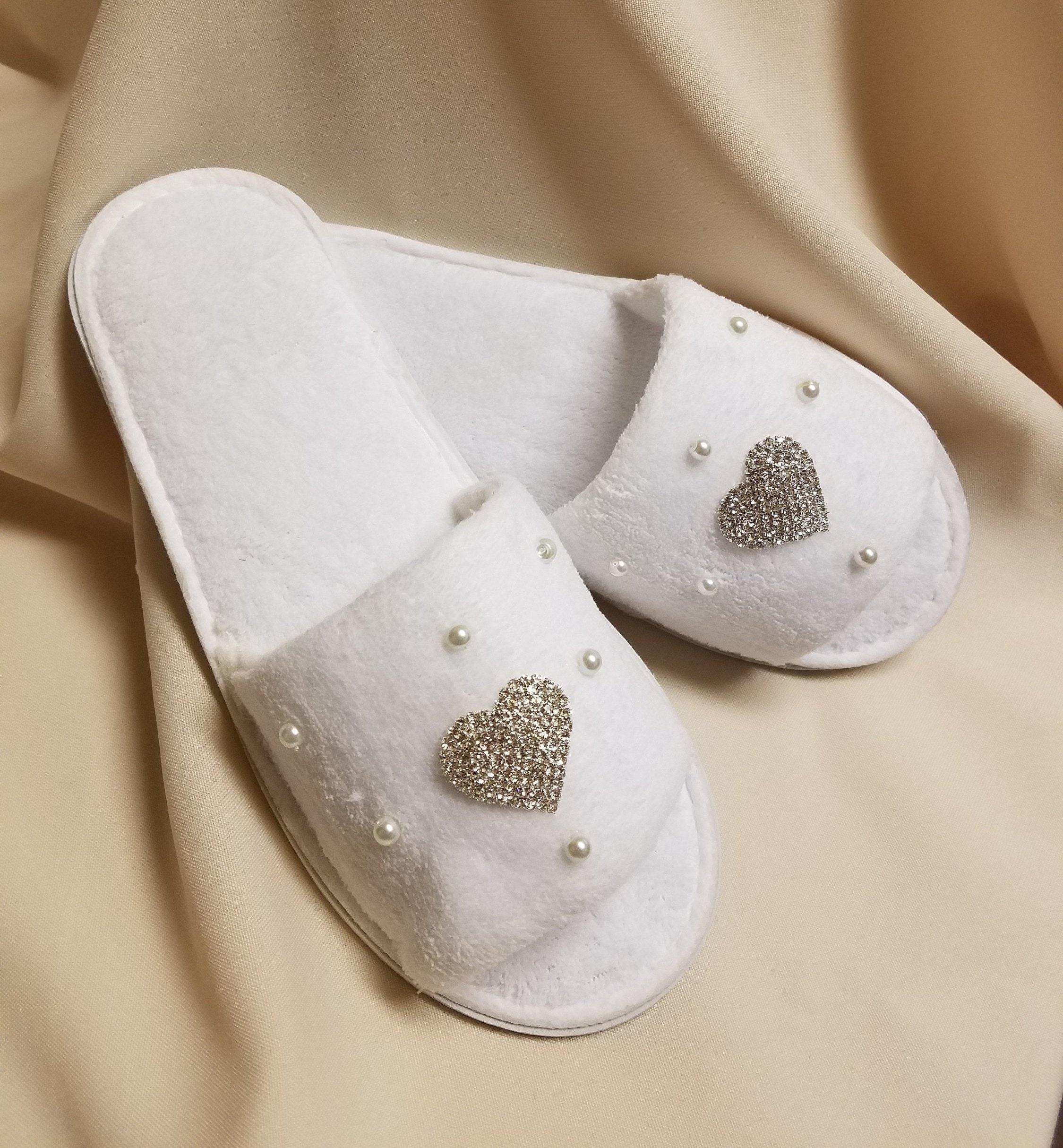 Brides Bedroom Slippers White With and - Etsy