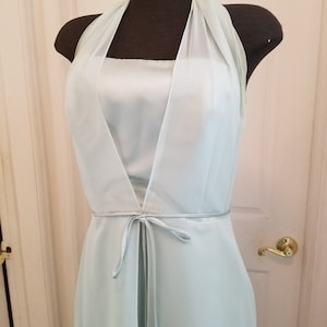 Mint long dress size 12 halter satin and chiffon for formal occasion
